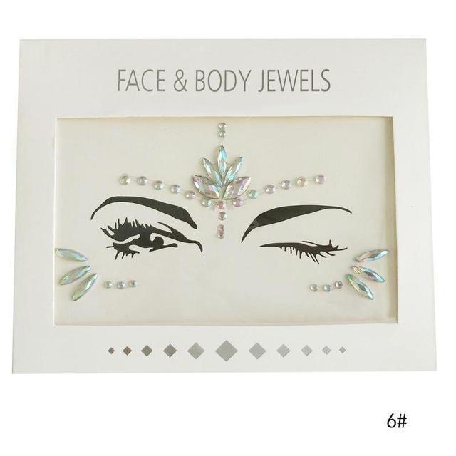 Rhinestone Face Tattoos: Glam Up Your Look