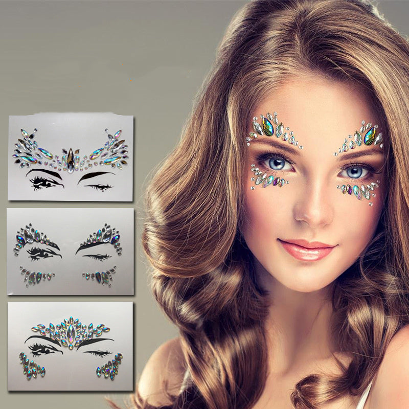 Rhinestone Face Tattoos: Glam Up Your Look