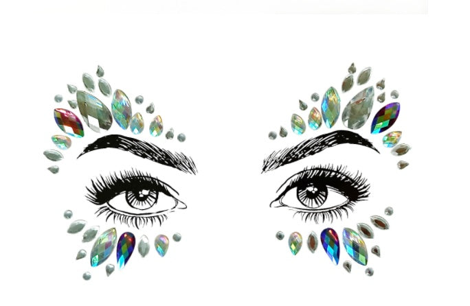 Rhinestone Face Tattoos: Glam Up Your Look