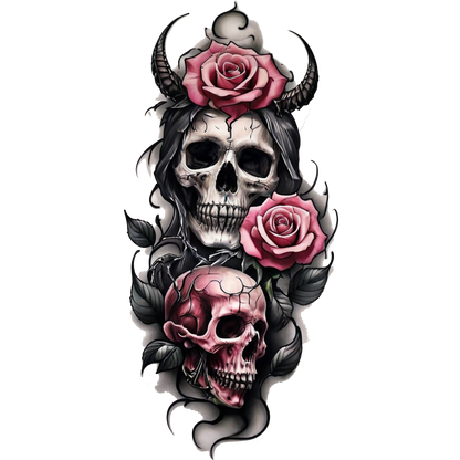 Dark Beauty: Skull and Rose Tattoo