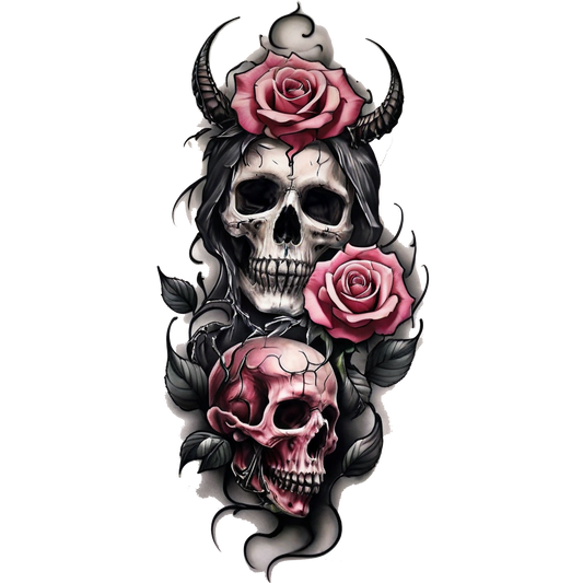 Dark Beauty: Skull and Rose Tattoo